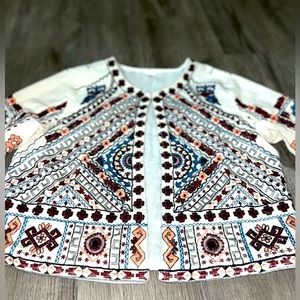 Gently used ivory embroidered jacket L/XL (no brand)